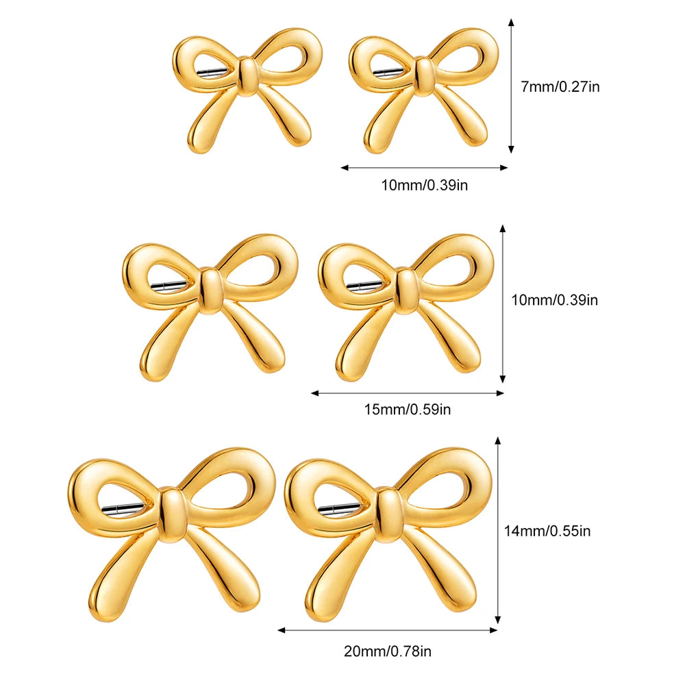 Golden Bow Stud Earrings